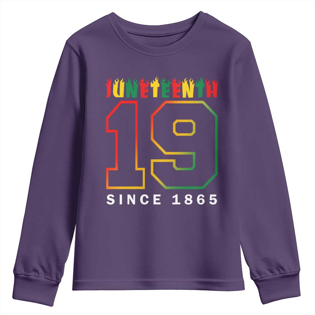 Melanin Black Freedom Juneteenth 1865 Youth Sweatshirt TS09 Purple Print Your Wear
