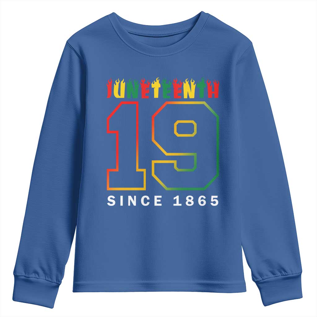 Melanin Black Freedom Juneteenth 1865 Youth Sweatshirt TS09 Royal Blue Print Your Wear