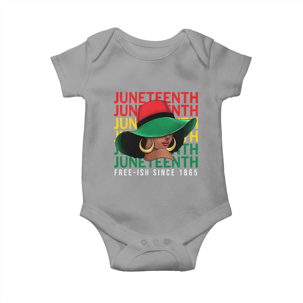 Juneteenth Baby Onesie Freeish Since 1865 Black Women Pride Melanin TS09 Sport Gray Print Your Wear