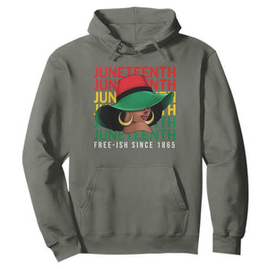 Juneteenth Hoodie Freeish Since 1865 Melanin Black Women TS09 Military Green Print Your Wear