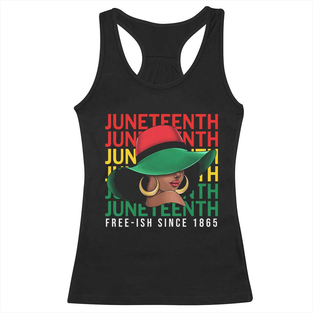 Juneteenth Racerback Tank Top Freeish Since 1865 Black Women Pride Melanin TS09 Black Print Your Wear