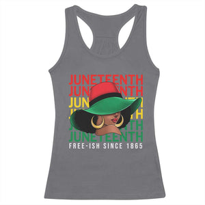 Juneteenth Racerback Tank Top Freeish Since 1865 Black Women Pride Melanin TS09 Charcoal Print Your Wear