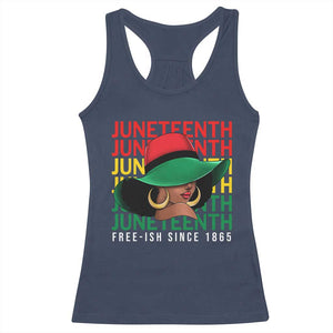 Juneteenth Racerback Tank Top Freeish Since 1865 Black Women Pride Melanin TS09 Navy Print Your Wear