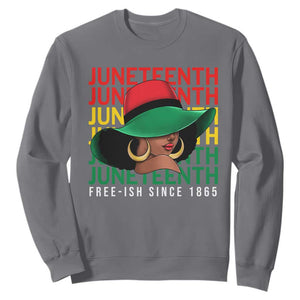 Juneteenth Sweatshirt Freeish Since 1865 Melanin Black Women TS09 Charcoal Print Your Wear