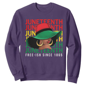 Juneteenth Sweatshirt Freeish Since 1865 Melanin Black Women TS09 Purple Print Your Wear
