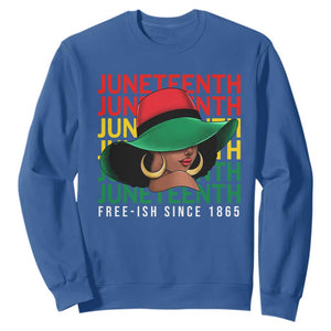 Juneteenth Sweatshirt Freeish Since 1865 Melanin Black Women TS09 Royal Blue Print Your Wear