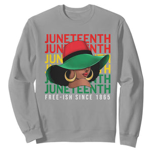Juneteenth Sweatshirt Freeish Since 1865 Melanin Black Women TS09 Sport Gray Print Your Wear