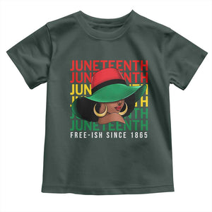 Juneteenth Toddler T Shirt Freeish Since 1865 Black Women Pride Melanin TS09 Dark Forest Green Print Your Wear