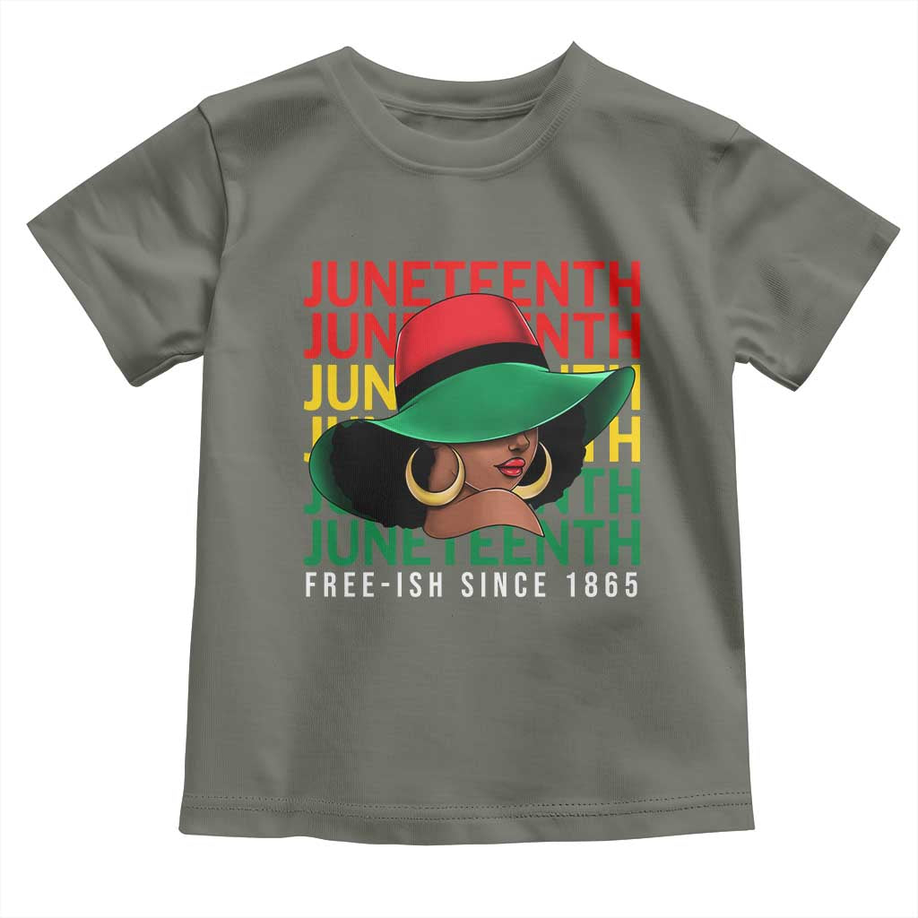 Juneteenth Toddler T Shirt Freeish Since 1865 Black Women Pride Melanin TS09 Military Green Print Your Wear