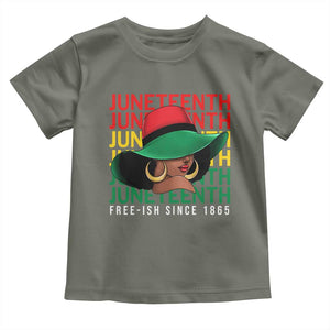Juneteenth Toddler T Shirt Freeish Since 1865 Black Women Pride Melanin TS09 Military Green Print Your Wear