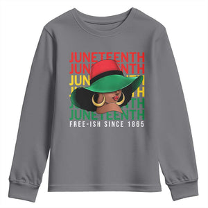 Juneteenth Youth Sweatshirt Freeish Since 1865 Black Women Pride Melanin TS09 Charcoal Print Your Wear