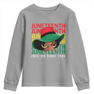 Juneteenth Youth Sweatshirt Freeish Since 1865 Black Women Pride Melanin TS09 Sport Gray Print Your Wear
