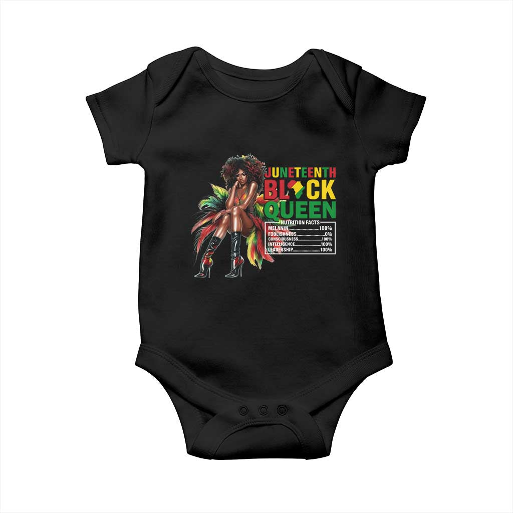 Juneteenth Baby Onesie Black Queen Nutritional Facts TS09 Black Print Your Wear