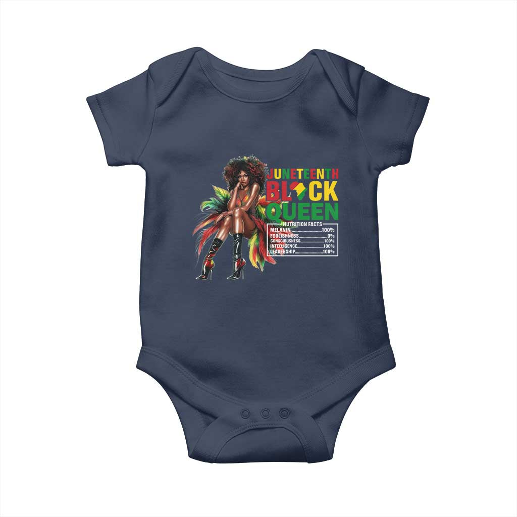 Juneteenth Baby Onesie Black Queen Nutritional Facts TS09 Navy Print Your Wear