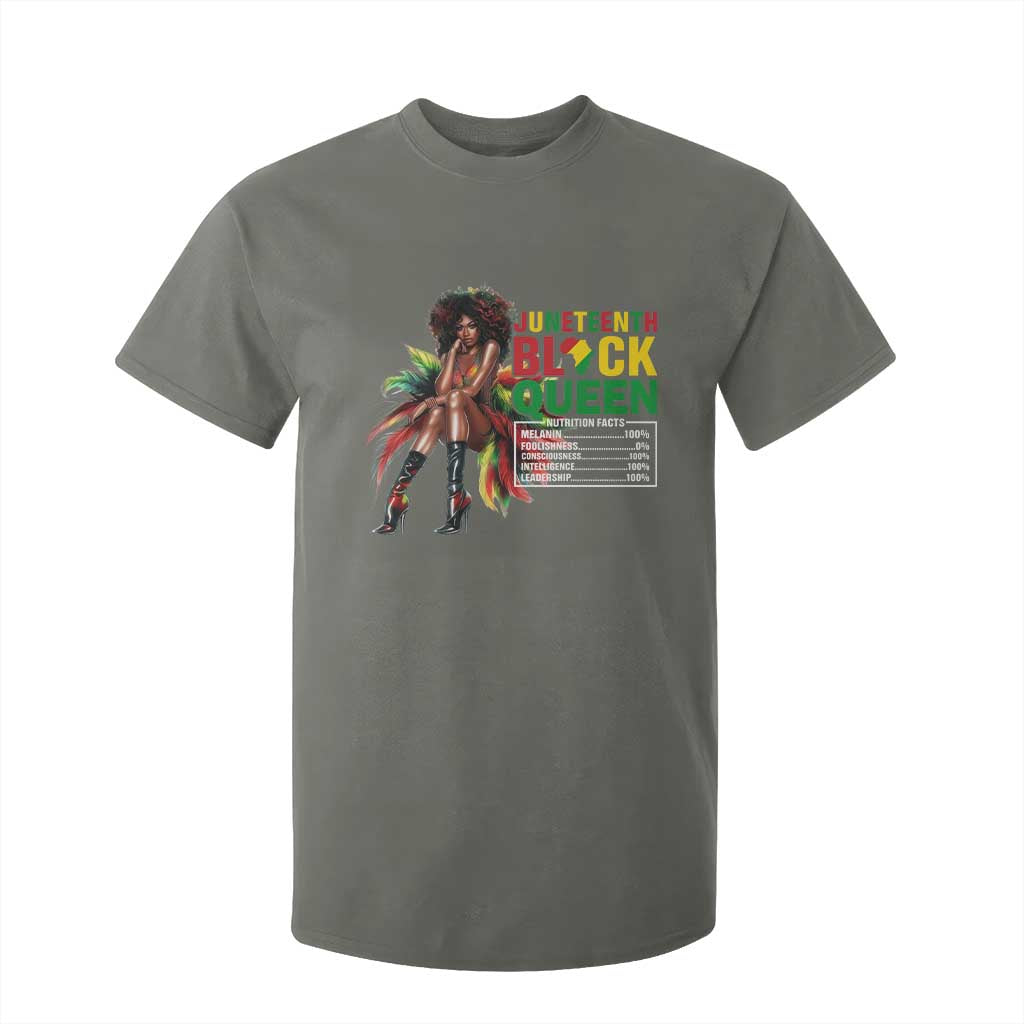Juneteenth T Shirt For Kid Black Queen Nutritional Facts TS09 Military Green Print Your Wear