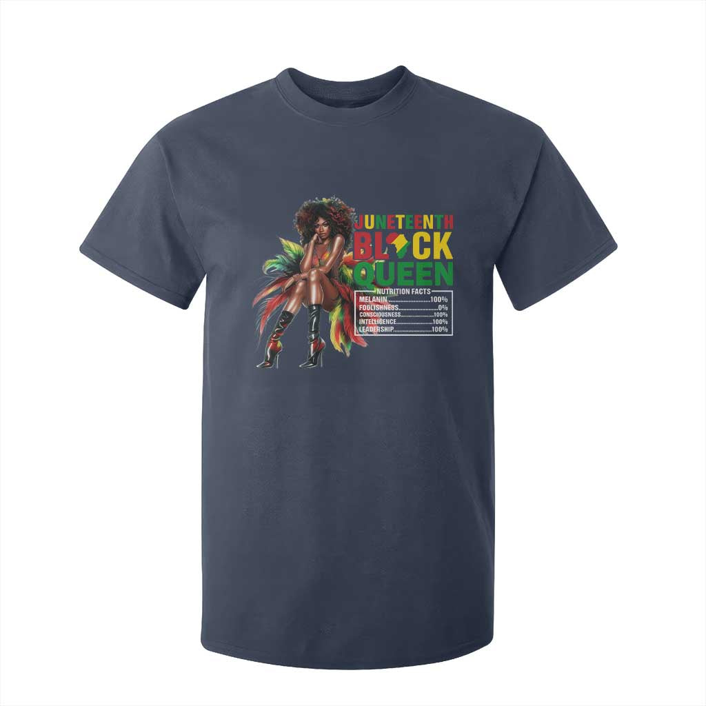 Juneteenth T Shirt For Kid Black Queen Nutritional Facts TS09 Navy Print Your Wear