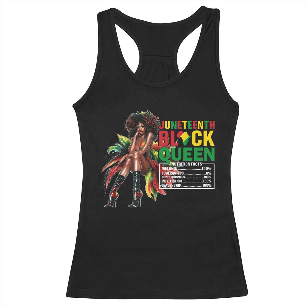 Juneteenth Racerback Tank Top Black Queen Nutritional Facts TS09 Black Print Your Wear