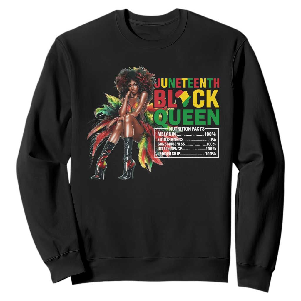 Juneteenth Sweatshirt Black Queen Nutritional Facts TS09 Black Print Your Wear