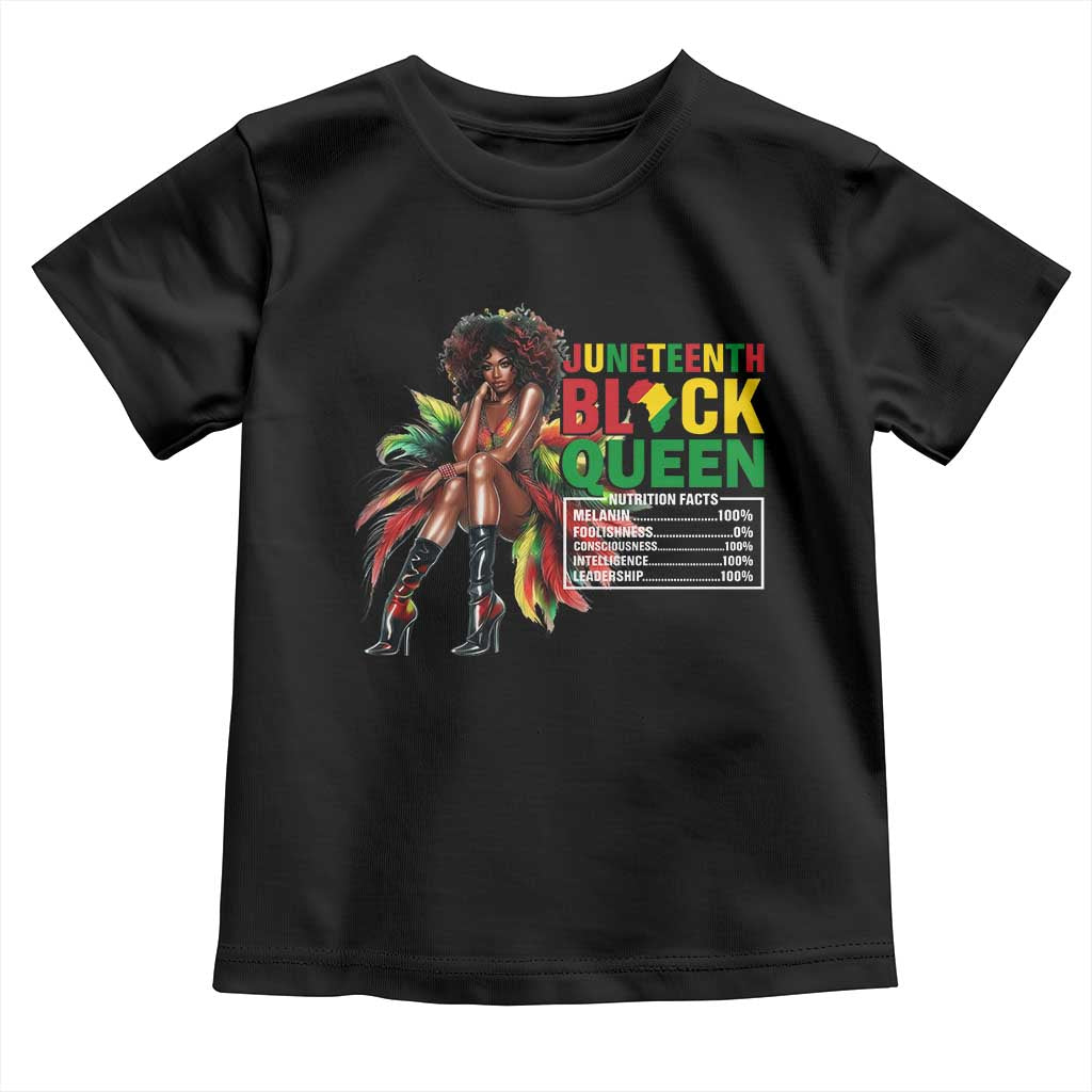 Juneteenth Toddler T Shirt Black Queen Nutritional Facts TS09 Black Print Your Wear