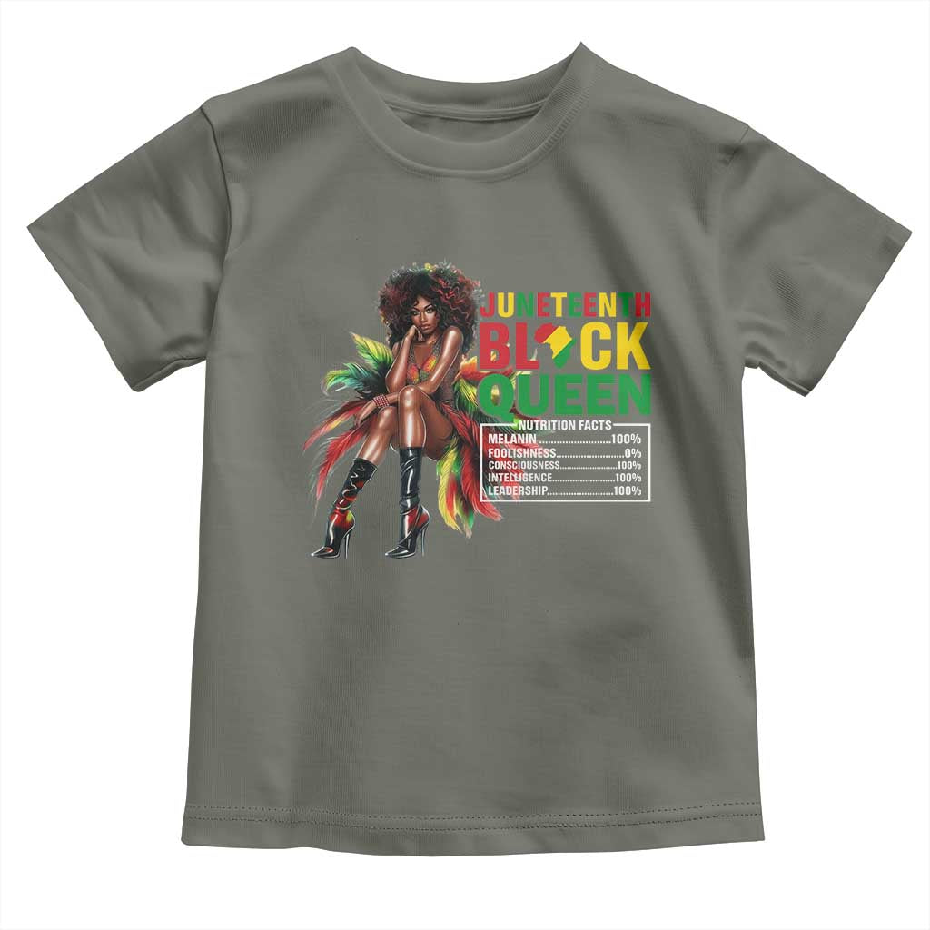 Juneteenth Toddler T Shirt Black Queen Nutritional Facts TS09 Military Green Print Your Wear