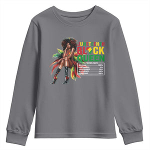 Juneteenth Youth Sweatshirt Black Queen Nutritional Facts TS09 Charcoal Print Your Wear