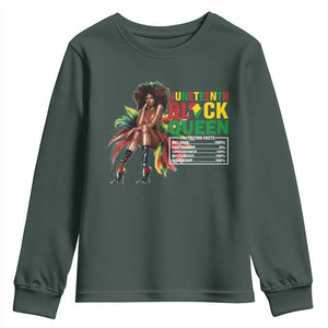 Juneteenth Youth Sweatshirt Black Queen Nutritional Facts TS09 Dark Forest Green Print Your Wear