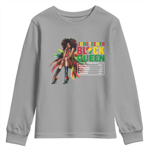 Juneteenth Youth Sweatshirt Black Queen Nutritional Facts TS09 Sport Gray Print Your Wear