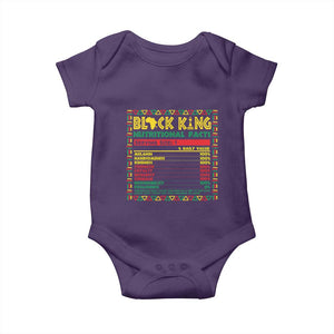 Juneteenth Baby Onesie Black King Nutritional Facts African American Dad Men TS09 Purple Print Your Wear