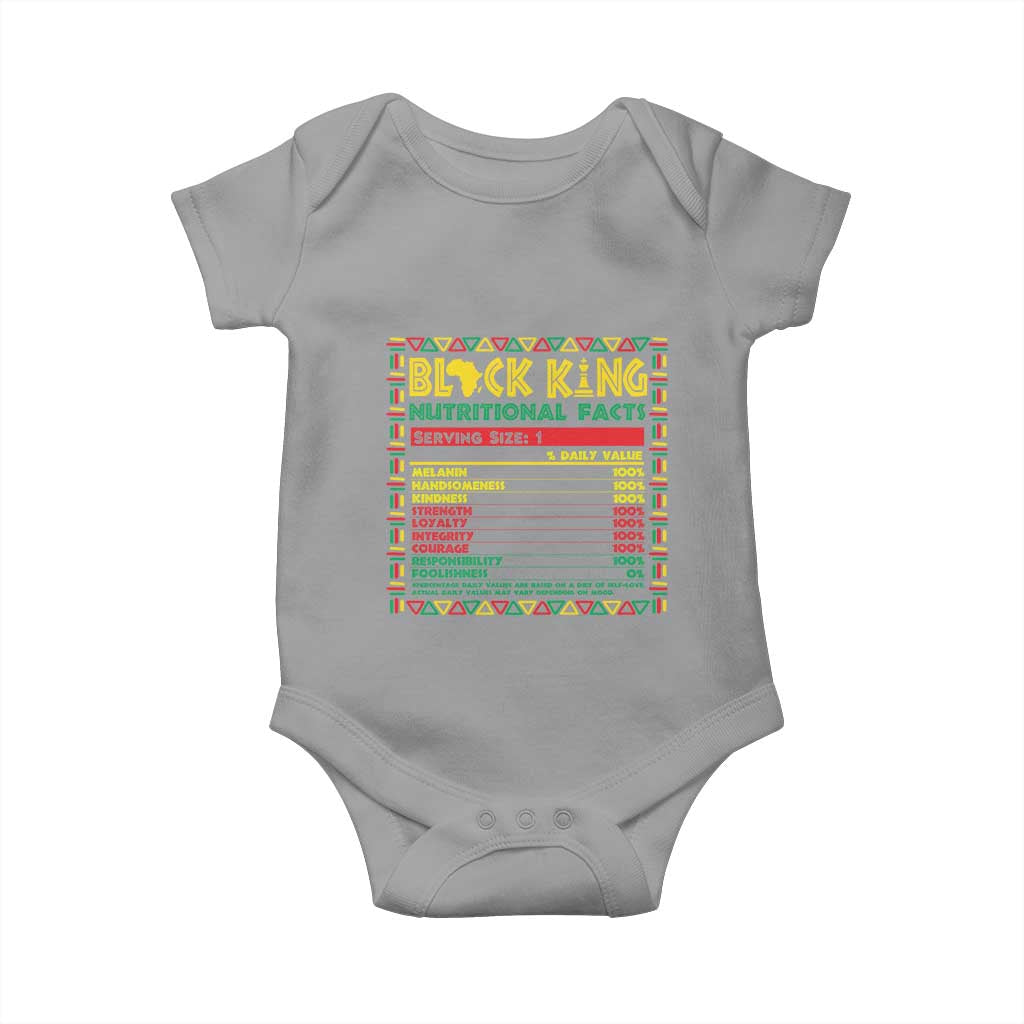 Juneteenth Baby Onesie Black King Nutritional Facts African American Dad Men TS09 Sport Gray Print Your Wear