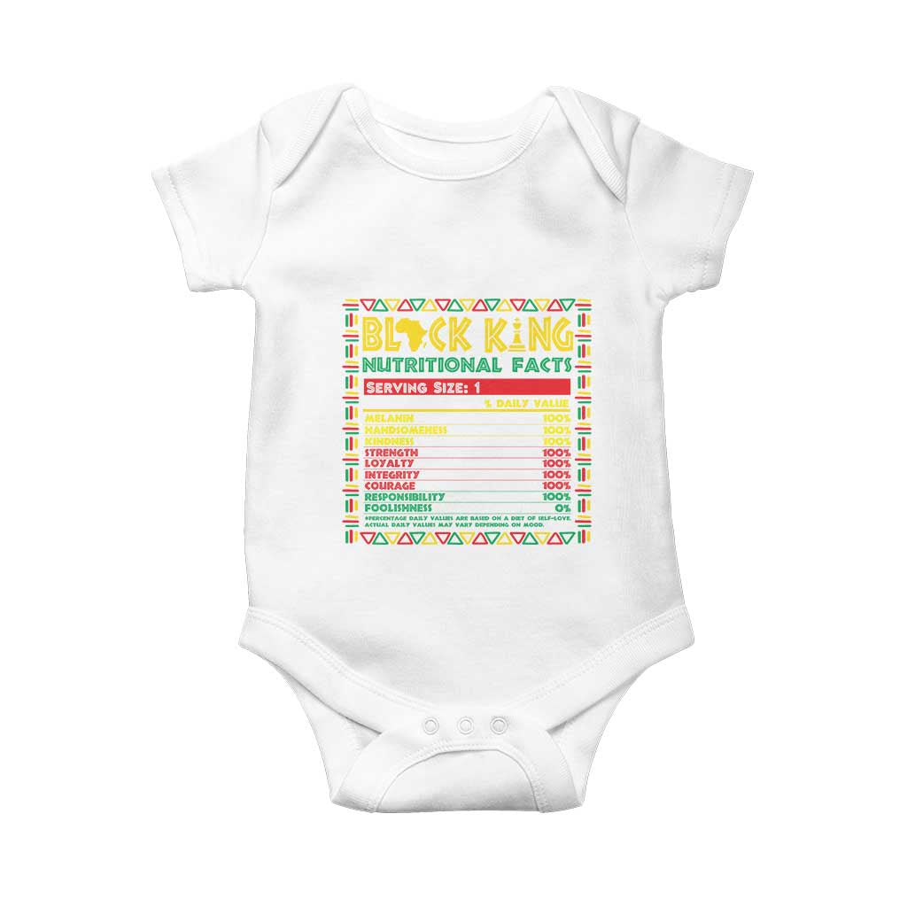 Juneteenth Baby Onesie Black King Nutritional Facts African American Dad Men TS09 White Print Your Wear