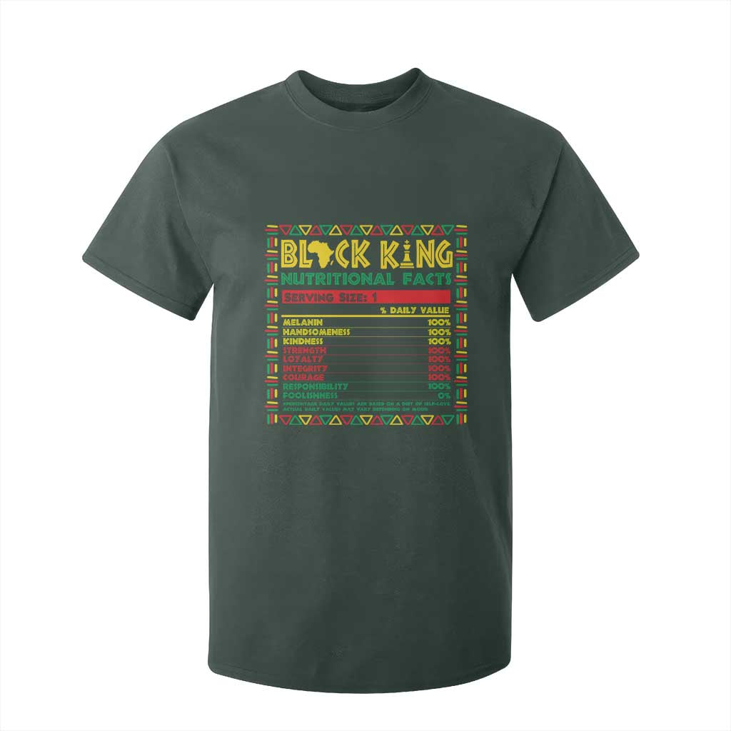 Juneteenth T Shirt For Kid Black King Nutritional Facts African American Dad Men TS09 Dark Forest Green Print Your Wear