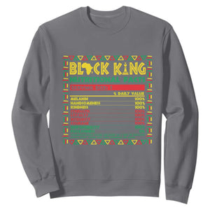 Juneteenth Sweatshirt Black King Nutritional Facts TS09 Charcoal Print Your Wear