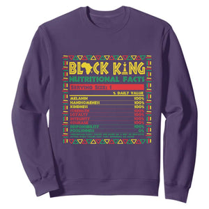 Juneteenth Sweatshirt Black King Nutritional Facts TS09 Purple Print Your Wear