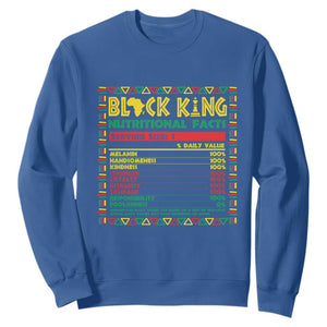 Juneteenth Sweatshirt Black King Nutritional Facts TS09 Royal Blue Print Your Wear