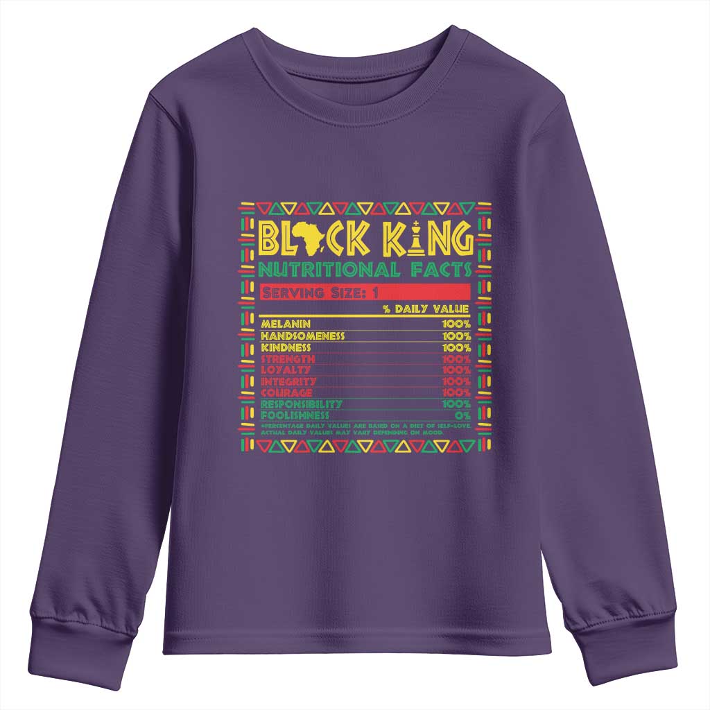 Juneteenth Youth Sweatshirt Black King Nutritional Facts African American Dad Men TS09 Purple Print Your Wear