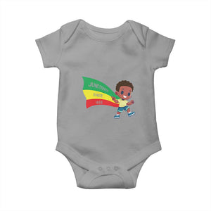 Juneteenth 1865 Cool Melanin Black Boys Kids Baby Onesie TS09 Sport Gray Print Your Wear