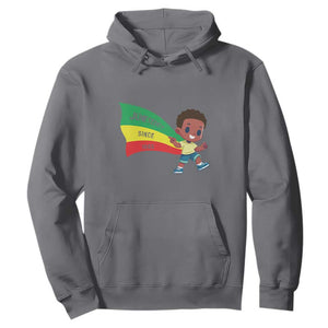 Juneteenth 1865 Cool Melanin Black Boys Kids Hoodie TS09 Charcoal Print Your Wear