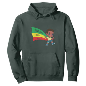 Juneteenth 1865 Cool Melanin Black Boys Kids Hoodie TS09 Dark Forest Green Print Your Wear