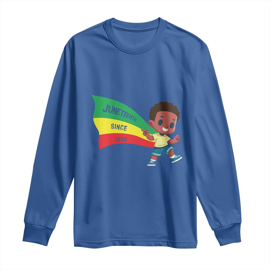 Juneteenth 1865 Cool Melanin Black Boys Kids Long Sleeve Shirt TS09 Royal Blue Print Your Wear