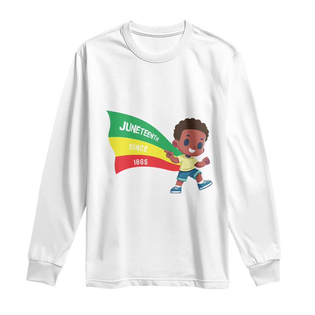 Juneteenth 1865 Cool Melanin Black Boys Kids Long Sleeve Shirt TS09 White Print Your Wear