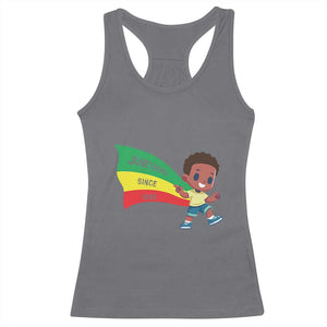 Juneteenth 1865 Cool Melanin Black Boys Kids Racerback Tank Top TS09 Charcoal Print Your Wear