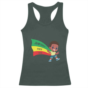 Juneteenth 1865 Cool Melanin Black Boys Kids Racerback Tank Top TS09 Dark Forest Green Print Your Wear