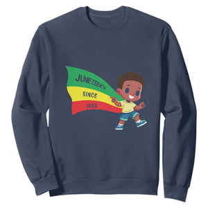 Juneteenth 1865 Cool Melanin Black Boys Kids Sweatshirt TS09 Navy Print Your Wear