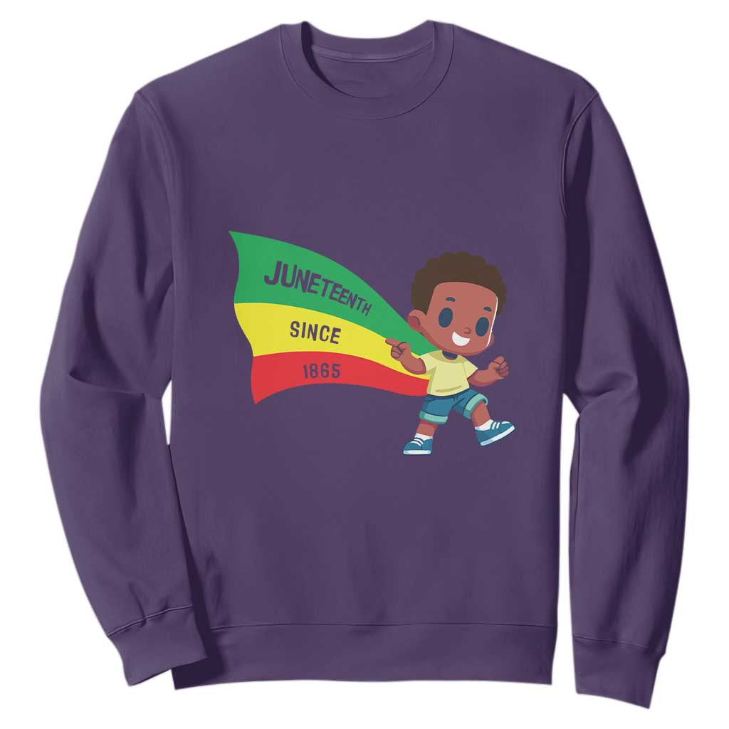 Juneteenth 1865 Cool Melanin Black Boys Kids Sweatshirt TS09 Purple Print Your Wear