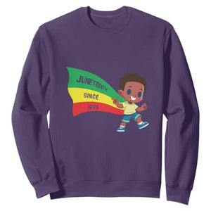 Juneteenth 1865 Cool Melanin Black Boys Kids Sweatshirt TS09 Purple Print Your Wear