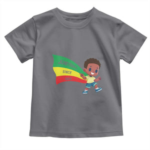 Juneteenth 1865 Cool Melanin Black Boys Kids Toddler T Shirt TS09 Charcoal Print Your Wear