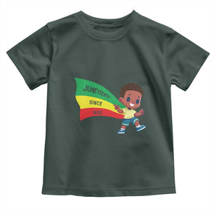 Juneteenth 1865 Cool Melanin Black Boys Kids Toddler T Shirt TS09 Dark Forest Green Print Your Wear