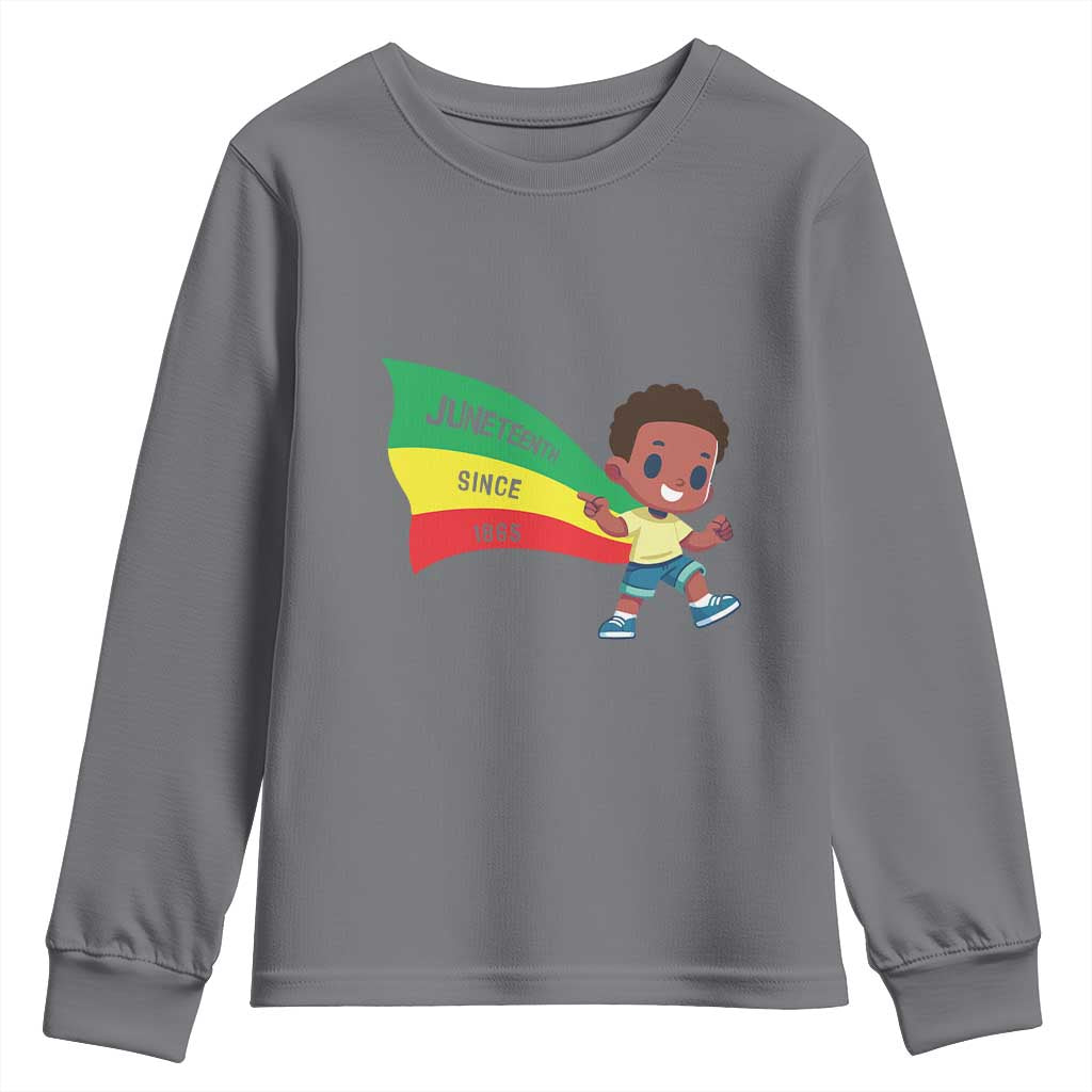 Juneteenth 1865 Cool Melanin Black Boys Kids Youth Sweatshirt TS09 Charcoal Print Your Wear
