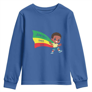 Juneteenth 1865 Cool Melanin Black Boys Kids Youth Sweatshirt TS09 Royal Blue Print Your Wear