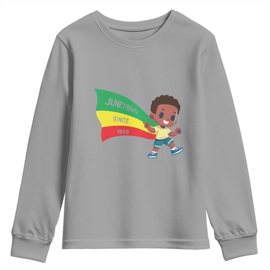 Juneteenth 1865 Cool Melanin Black Boys Kids Youth Sweatshirt TS09 Sport Gray Print Your Wear